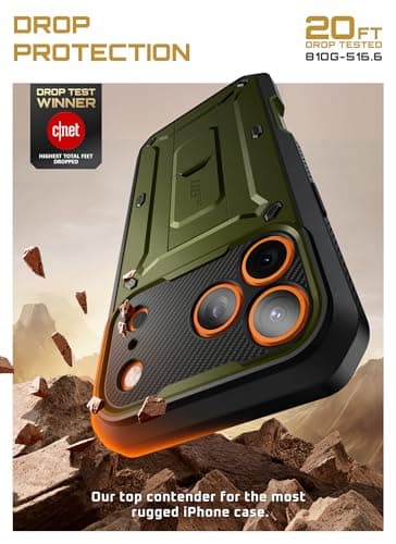 SUPCASE Coque pour iPhone 17 Pro 2025 [Protection Militaire & Béquille Intégrée] Coque Intégrale Robuste pour iPhone 17