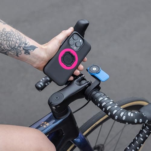 QUAD LOCK Out Front Guidon Support de téléphone portable (V3) universel pour iPhone, Galaxy et Pixel avec fixation robus