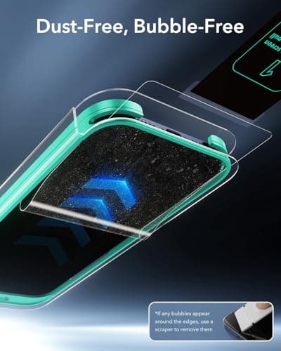 Protection Écran ESR Verre Trempé iPhone 17 Pro Max 9H+ Incassable, Lots de 3 Panneaux UltraFit Mis à Jour Global Recycl