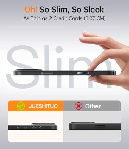 Coque JUESHITUO Ultra Fine pour iPhone 17 Pro Max Magsafe - Protection Lentille et Bouton Caméra, Antipoussière, Ultralé