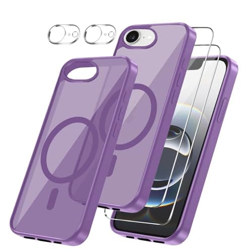 Cyoa Coque Magnétique iPhone 17 Protection Écran Verre Trempé + Caméras Anti-Rayures Etui TPUTransparent — violet