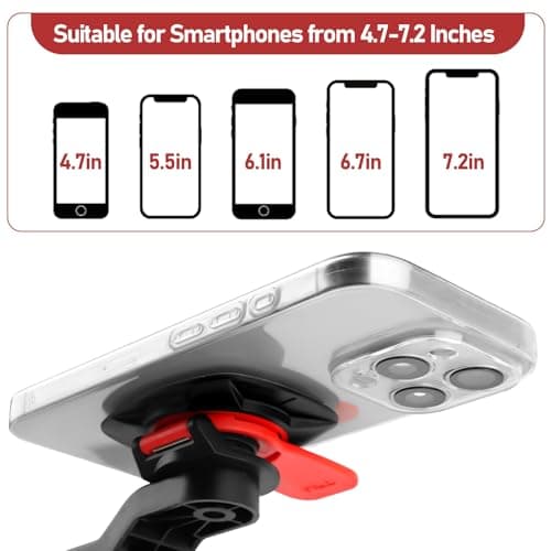 Support Smartphone Moto Universel Amovible et Rotatif 360° pour Guidon de Moto et Trottinette - Rouge