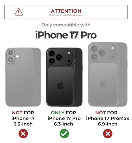 Dexnor Coque Magnétique iPhone 17 Pro Noir - Protection Caméra & Kickstand Pliable & Écran Intégré