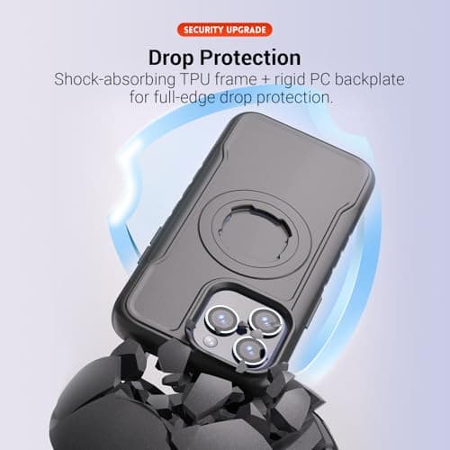 Coque iPhone 17 Pro Max Anti-Choc Magsafe Compatible Vélo VTT Moto Étui Click-Lock Support Vélo
