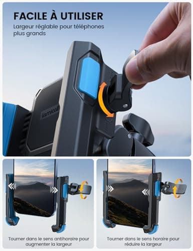 Lamicall Support Téléphone Vélo Moto 1S Verrouillage 360° Rotation Ne Bloque Pas Caméra pour iPhone 17-11 Huawei |7-7"