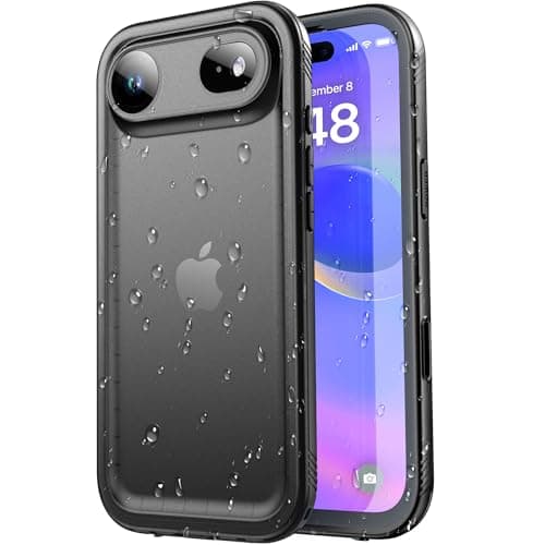 **SPORTLINK Coque Étanche IP68 pour iPhone 17 Air - Antichoc Militaire Double Face (6,5") | Protection Écran & Caméra, I — Noir Givré
