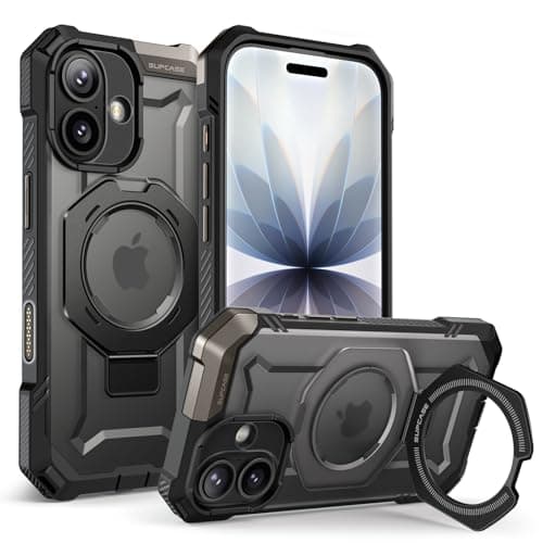 Coque SUPCASE pour iPhone 17 avec Support Métal Réglable et protection militaire Noir