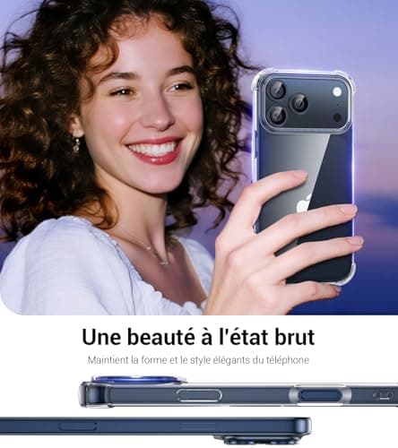FLLAO 4 en 1 Coque pour iPhone 17 Pro Max | Protection Antichoc Antirayures | Housse Coussin d'Air Intégré | Usager Avan