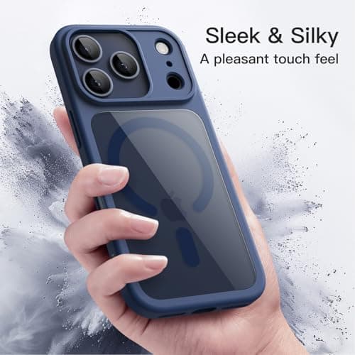JETech Coque Magnétique Magnifique pour iPhone 17 Pro Max 6,9 Pouces, Étui Housse Antichoc Compatible MagSafe (Bleu Fonc