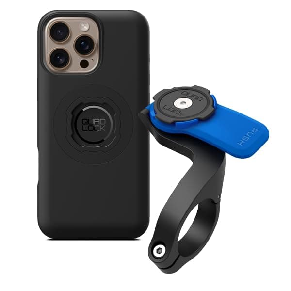 Quad Lock Support Guidon Allongé pour iPhone 16 Pro Max + Protection par Coque MAG + Ride urban + Équipement cycliste +