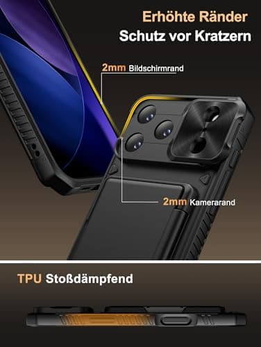 Coque Vihibii pour iPhone 17 Pro Max Antichoc et RFID Blocage, Noir | Protection Cache Camera Silicone Militaire