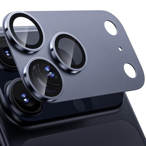 WSKEN Protection mate 17 Pro Max pour iPhone - Couverture en plaque métallique 9H - Anti-rayures - Sans bulles - Film d' — Titane bleu foncé
