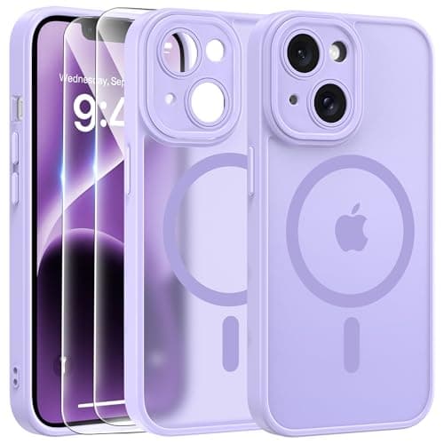Coque Magnétique FLLAO pour iPhone 17 Pro Noir | 2 Verres Trempés + Protection MagSafe | Protection Totale et Étui Mat T — Violet Clair1