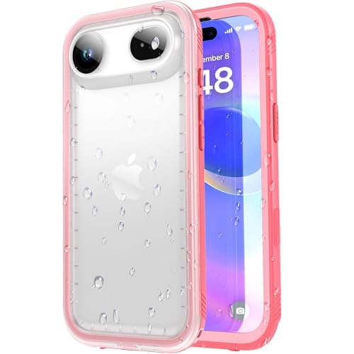 **SPORTLINK Coque Étanche IP68 pour iPhone 17 Air - Antichoc Militaire Double Face (6,5") | Protection Écran & Caméra, I — Rose/Transparent Givré