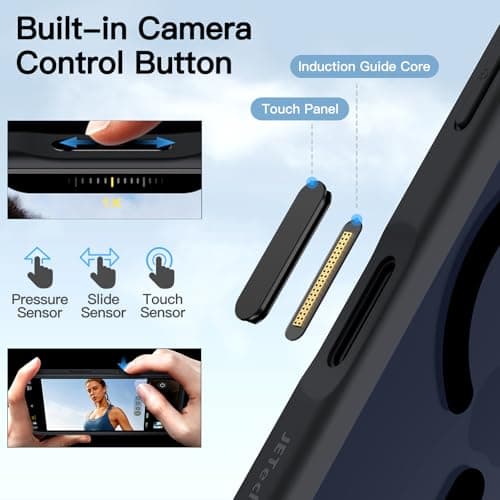 JETech Coque iPhone 17 Pro 6,3 Pouces Noir Protection D'écran Intégrée Contrôle Caméra MagSafe