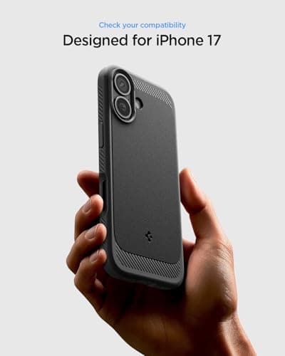 Spigen Coque pour iPhone 17 Rugged Armor MagFit – Test de Chute Militaire, Robuste & Noir Mat