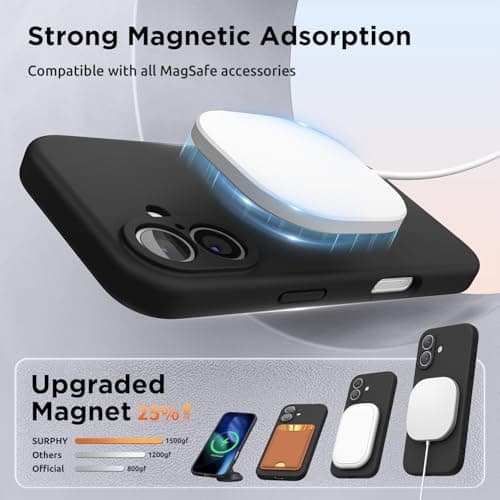 Coque Antichoc Silicone Liquide pour iPhone 17, protection complète et compatible magnétisme, Noir GRS