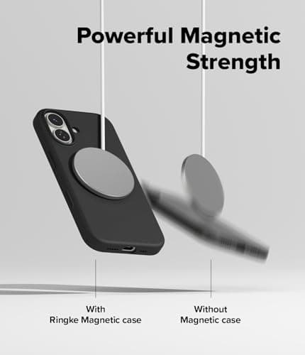 Ringke Coque Magnétique Silicone iPhone 17 Black Populaire Mince Étui Protection Magnétique Silicone Fine