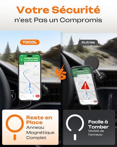 Coque magnétique ToCOL pour iPhone 17 Pro 6,3 Pouces | Anneau magnétique intégré | Protection améliorée de l'objectif |
