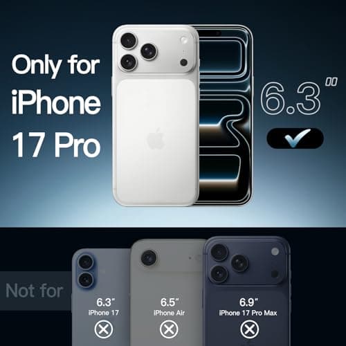 JETech Coque Magnétique iPhone 17 Pro 6,3 Pouces MagSafe Étui Antichoc Bumper Transparent Anti-Rayures