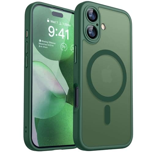 COQUE MAGNETIQUE CANSHN POUR IPHONE 17 PROTECTION COMPLÈTE MAGSAFE CAMÉRA BLANC TRANSPARENT RÉCUPÉRÉ GRS RCS Blended GRS — Vert Foncé