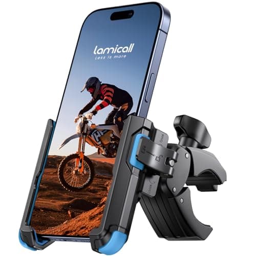 Lamicall Support Téléphone Vélo Moto 1S Verrouillage 360° Rotation Ne Bloque Pas Caméra pour iPhone 17-11 Huawei |7-7"