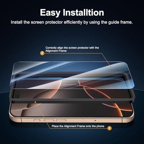 LOT DE 3 VERRE TREMPÉ PROTECTION ÉCRAN NEW'C iPhone 17 17 Pro 16 Pro - HD TRANSPARENT ULTRA RÉSISTANT OUTIL D'INSTALLATI