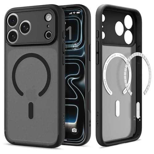 Coque Spigen DuraClear pour iPhone 17 Pro - Ultra Hybrid MagFit Frost Noir Qualité Signature