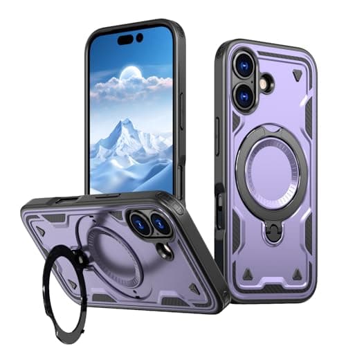 PanXCase Coque Étui Armor Métallique Anneau Magnétique pour iPhone 17 - Protection Anti-Choc Grade Militaire Armée (Blac — Purple