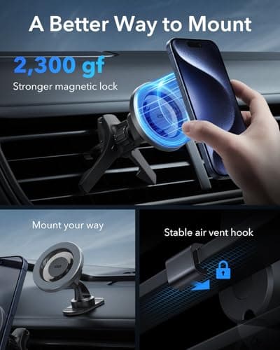 <think>
Okay, the user provided a product title for an ESR phone car mount that is magnetic and compatible with MagSafe.