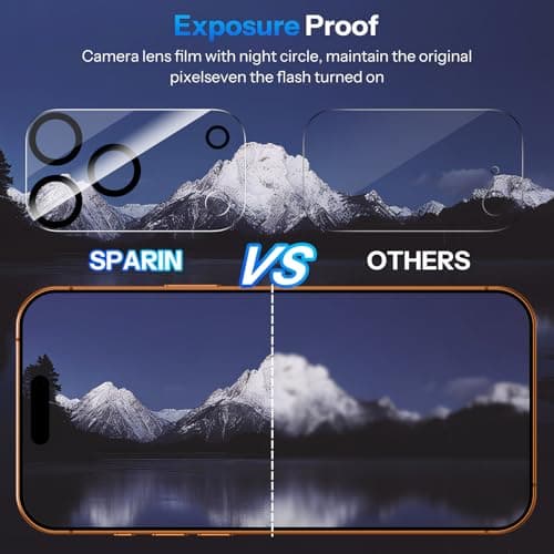 SPARIN 3 Pièces Protecteur d'Objectif de Caméra pour iPhone 17 Pro - Clarté HD, Résistant aux Rayures, Compatible Coque