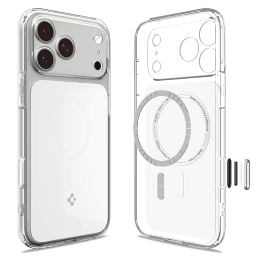 Coque Spigen Ultra Hybrid T MagFit pour iPhone 17 Pro Max - Blanc Brillant pour Protecteur Écran Ultra Résistant et Cont