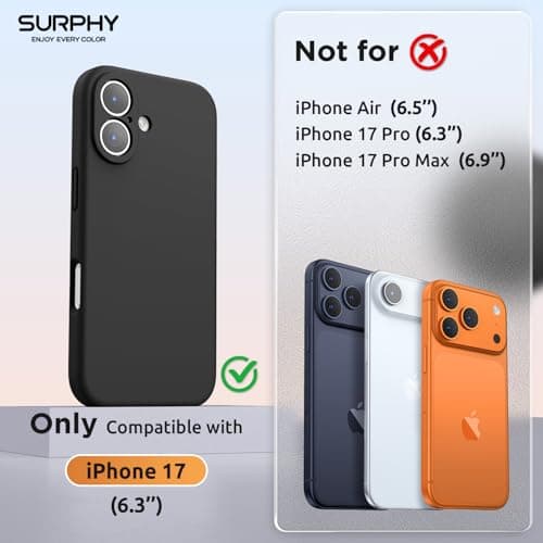 Coque Antichoc Silicone Liquide pour iPhone 17, protection complète et compatible magnétisme, Noir GRS