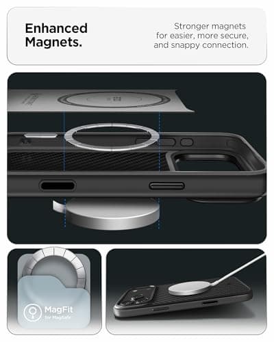 Spigen Coque iPhone 17 Pro Enzo Aramid T MagFit, Fibre d'Aramide + Contrôle Caméra - Noir