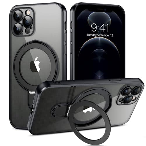 Coque BENTOBEN Magnétique iPhone 17 Magsafe Anti Rayures,Noir,Camera Protection Support Anneau Intégré 6.3" Réussite Étu — Noir