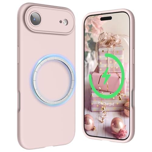 SURPHY Coque AntichociPhone 17 Pro Max Silicone Liquide Rouge Global Recycled Standard Antichoc Magnétique — Sable Rose