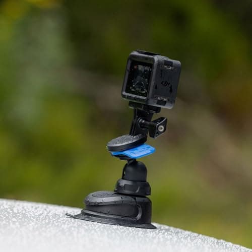 Base à Nano Ventouse Quad Lock 360 - Réutilisable, Repositionnable & Multi-Surfaces