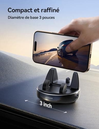 JOYROOM Porte Téléphone Voiture Universel, Compatible iPhone Samsung Huawei Google Android, Support Téléphone pour Voitu