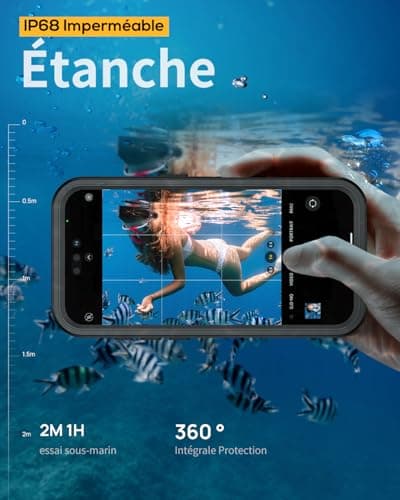 Lanhiem Coque IP68 Waterproof pour iPhone 17 Air Incassable Noir - Chantier Antipoussière  
Lanhiem Coque Mag-Safe Lanhi