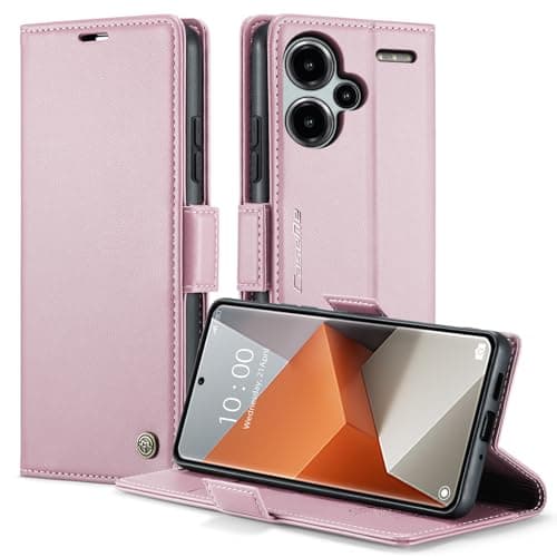 Phernykas Coque iPhone 17 Pro Max Noir Étui Portefeuille Wallet en Cuir PUProtection Antivol Folio Magnétique RFID — Gold