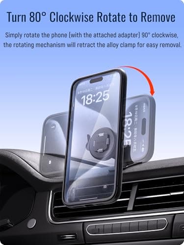 Sincetop Voiture Téléphone Support [Série Q Quad] - Fixation Rapide, Rotation 360°, pour Tableau de Bord - Compatible av