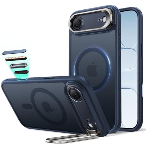 ESR Coque Transparente pour iPhone 17, Protection Commande de la Caméra et Compatible MagSafe, Idéale pour Hommes et Fem — B-Bleu Givré(with Button)