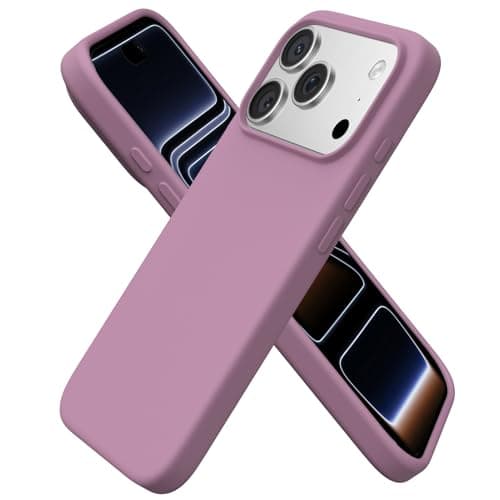 ORNARTO Coque en Silicone Liquide iPhone 17 Pro (6,3") - Protection Antichoc, Intérieur Doux en Microfibre, Bleu Marine — Fuchsia