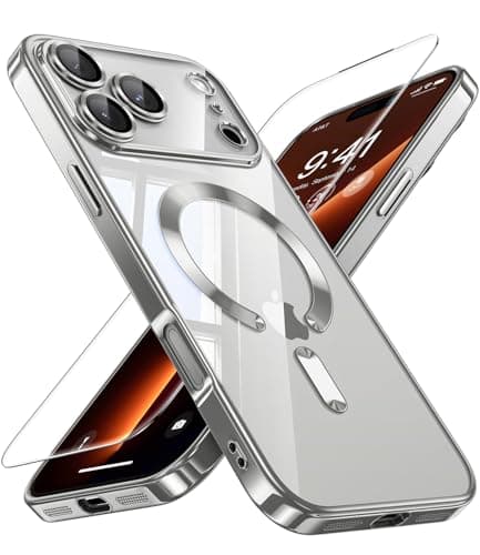 Coque JUESHITUO pour iPhone 17 Pro Max MagSafe - Protection Intégrée pour Lentille, Antichoc et Anti-Poussière, Housse É — Gris