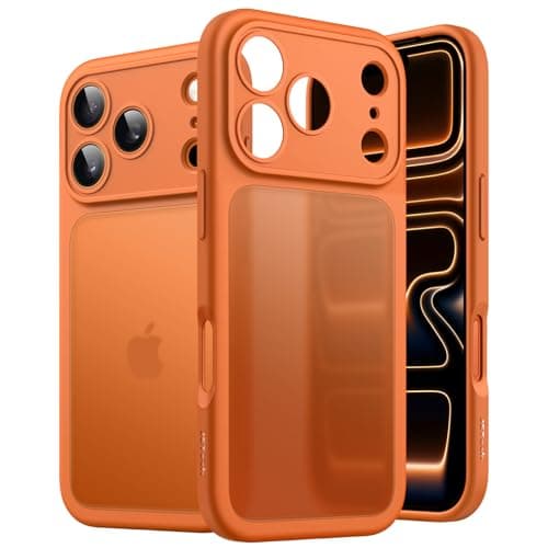 JETech Coque Mat Militaire iPhone 17 Pro, Protection contre les Chutes et Caméra pour 6,3 Pouces (Orange)
