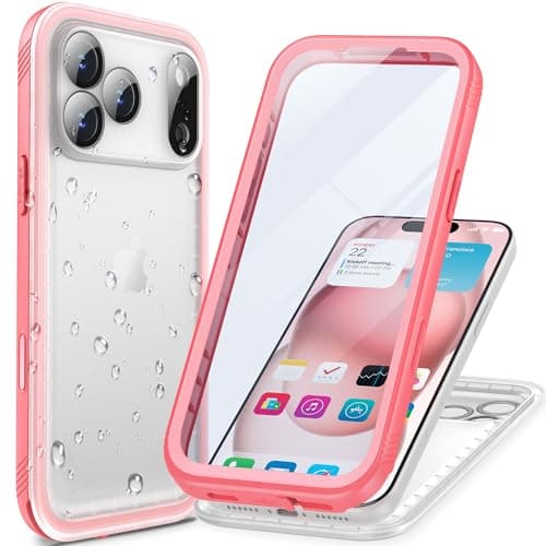Cozycase Coque Top Antichoc IP68 Etanche pour iPhone 17 Pro Max Militaire Waterproof Rigide Protection Ecran Incassable — Rose Givré