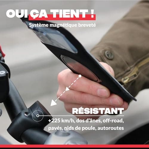 Shapeheart Support Telephone Moto magnétique Pro antivibrations, Porte-guido universel, Pochette imperméable détachable