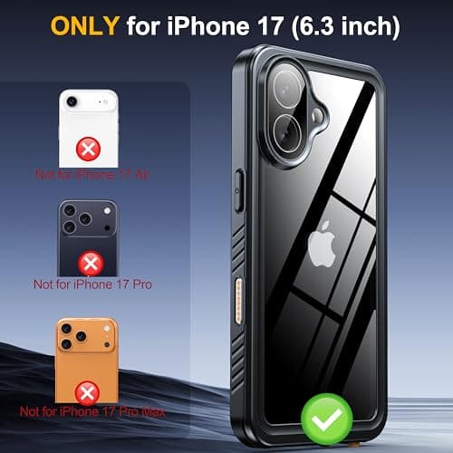 ANTSHARE Coque iPhone 17 Étanche Antichoc, IP68 Waterproof, Intégrale 360 degres Incassable [ProtectionCamera+Écran] (6.