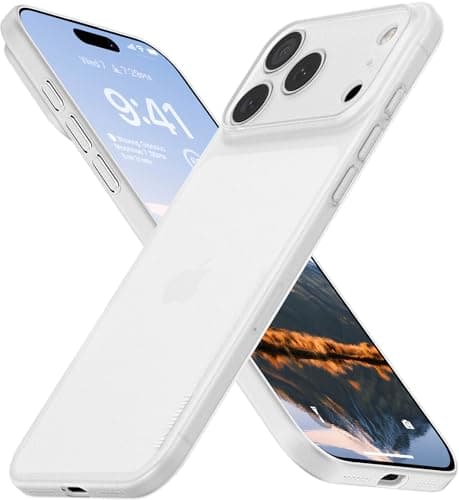 Coque memumi Résistante aux Chocs pour iPhone 17 Pro - Trans-Blanc Ultra Mince 0.3 mm Mat Định hình Phoque Tunisien Anti