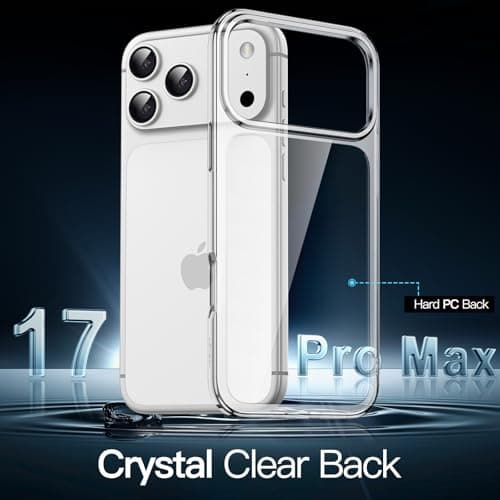 JETech Coque pour iPhone 17 Pro Max 6,9 Pouces - Étui Housse Anti-Jaunissement, Antichoc Bumper, Arrière Transparente An